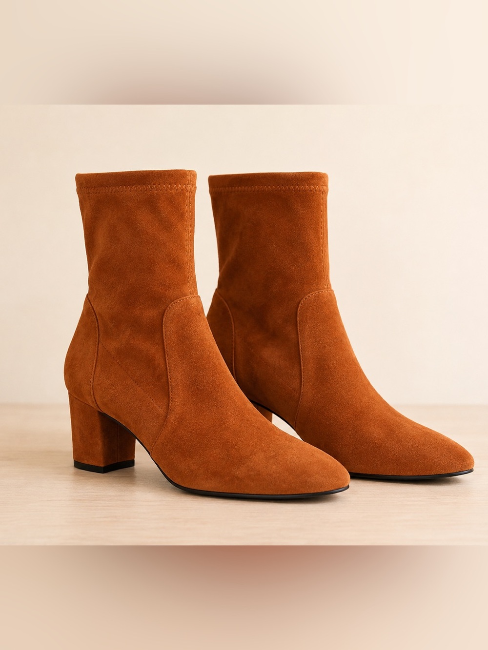 Stuart Weitzman Yuliana 60 Cognac Suede Ankle Boots Size 11 US / 41.5 EU
